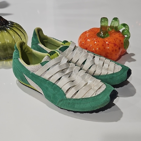 Puma Imani Mesh Green and White Women's Sneakers Vtg  Size 7.5 - Picture 1 of 7
